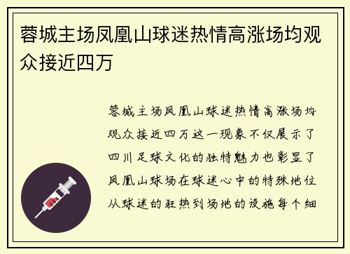 蓉城主场凤凰山球迷热情高涨场均观众接近四万 蓉城主场凤凰山球迷热情高涨场均观众接近四万